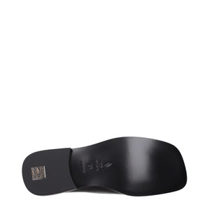 The Attico Schwarze Leder Loafer zum Hineinschlüpfen