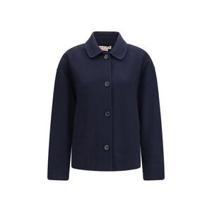 Marni Blaue Jacke aus Lammwolle Aries