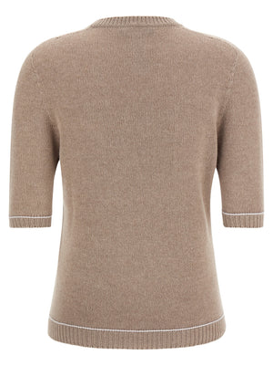 Fabiana Filippi Beige Virgin Wool Cardigan