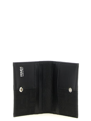 Fendi Kartenetui aus schwarzem Polyester