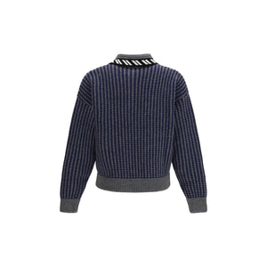 Versace Grauer Oves Aries Wollpullover