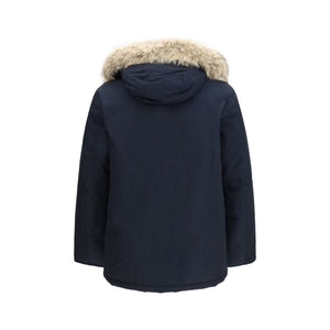 Woolrich Blauer Baumwollparka