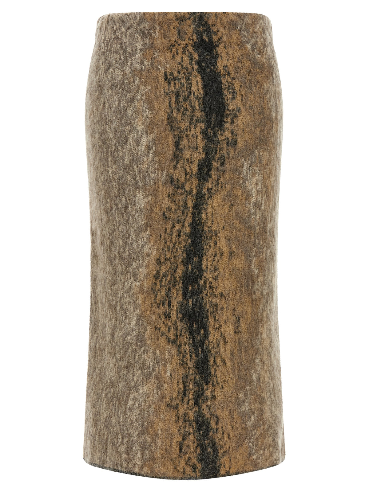 NUDE Brauner Woll-Midirock