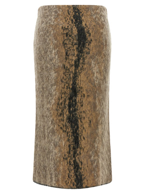 NUDE Brauner Woll-Midirock