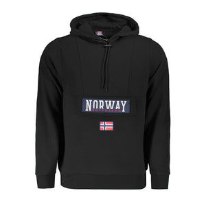 Norway 1963 Schwarzes Herren-Kapuzensweatshirt aus Baumwolle