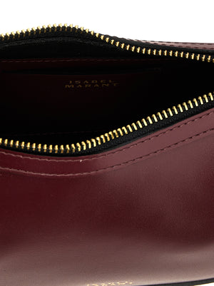 Isabel Marant Schultertasche aus bordeauxrotem Rindsleder