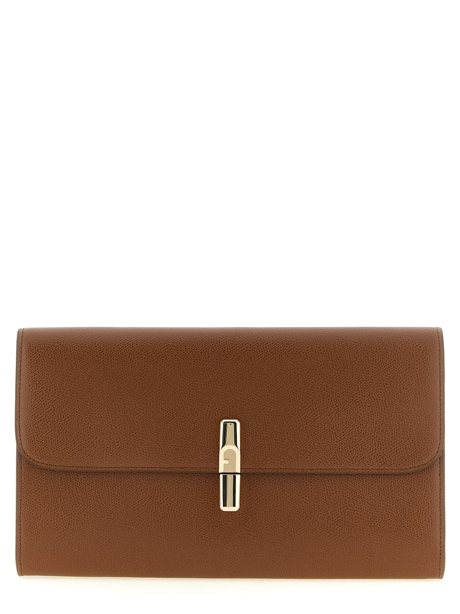 Furla Braune Kalbsleder-Clutch
