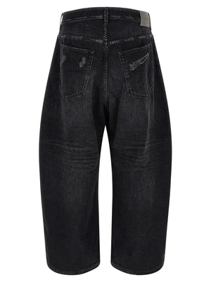Balenciaga Schwarze Cropped Jeans aus Baumwolle