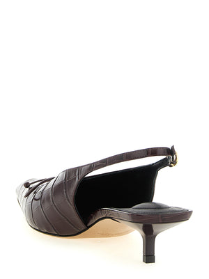Jacquemus Pumps mit mittlerem Absatz aus bordeauxrotem Kalbsleder