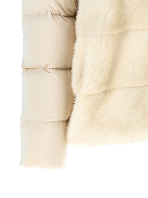 MooRER Weiße Woll-Shell-Jacke