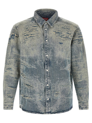 Diesel Blaue Baumwollbluse