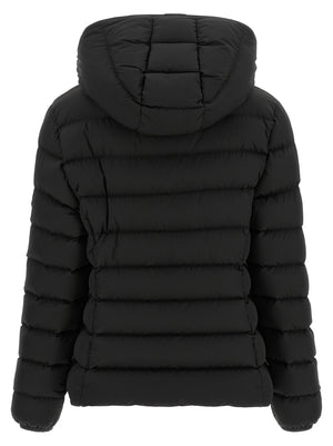 Black Polyester Full-Length Jacket