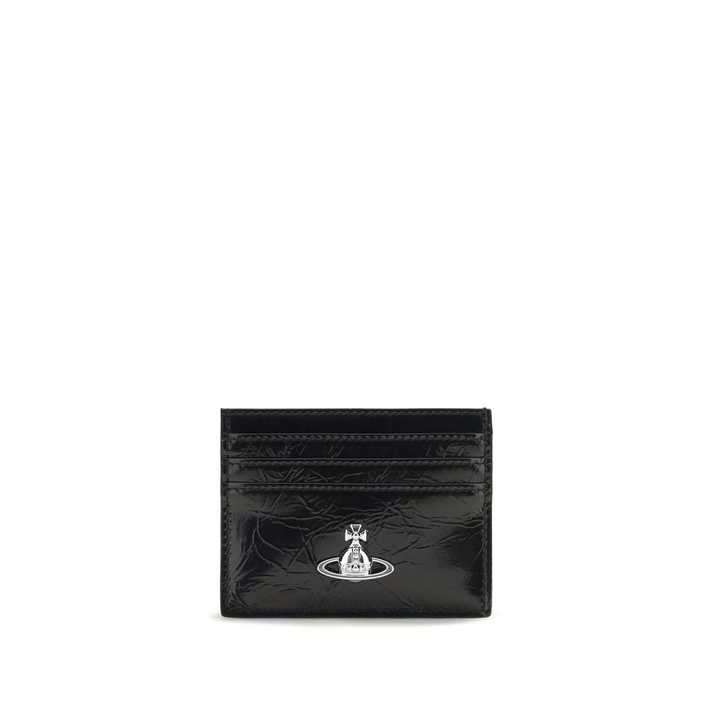 Vivienne Westwood Schwarzes Kalbsleder Bos Taurus Portemonnaie
