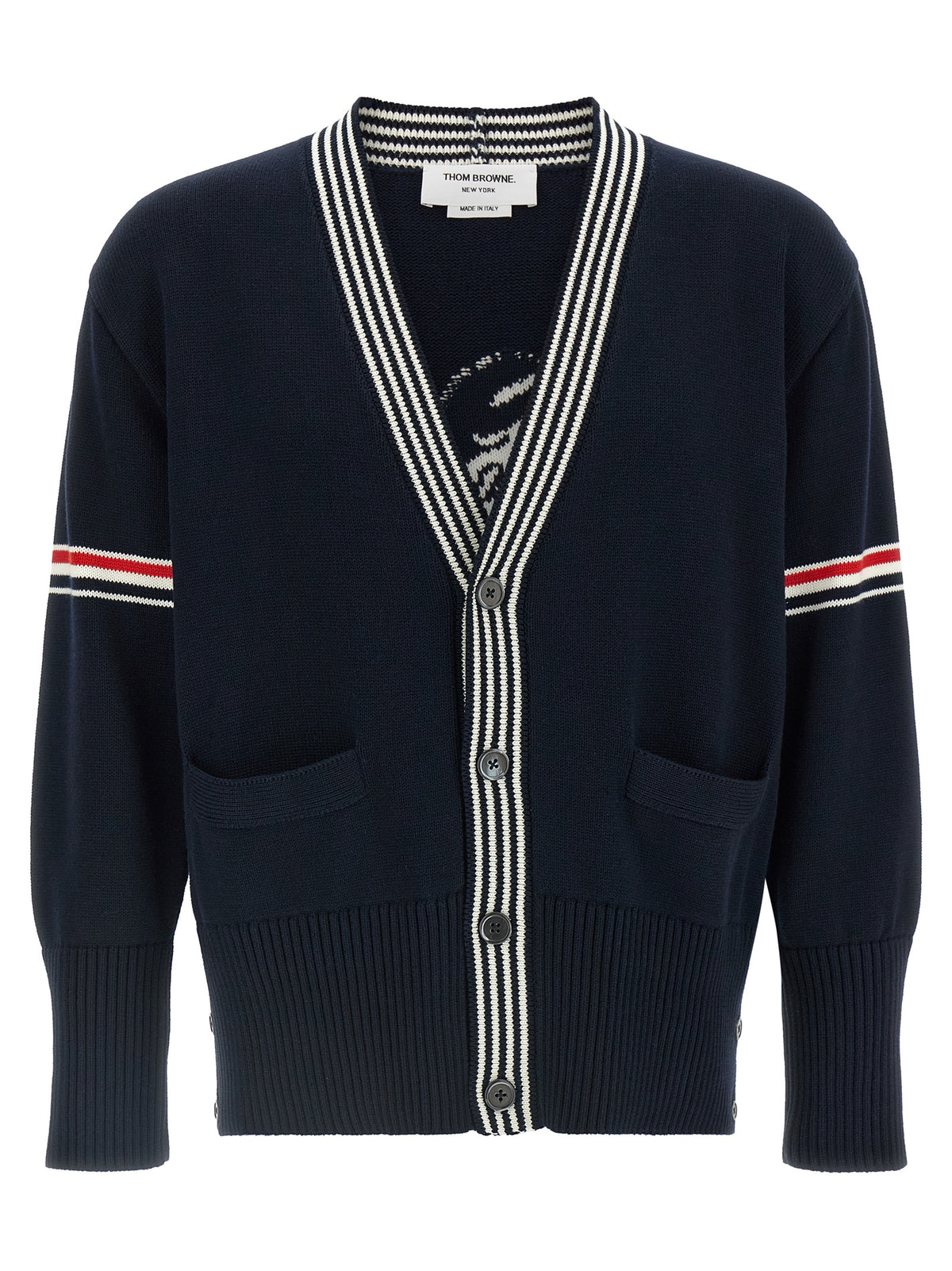 Thom Browne Blauer Baumwollcardigan