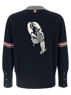 Thom Browne Blauer Baumwollcardigan
