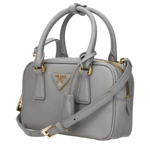 Prada Graue Lederhandtasche