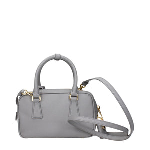 Prada Graue Lederhandtasche
