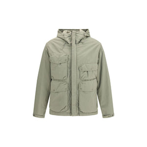 C.P. Company Graue Polyamid-Jacke in voller Länge