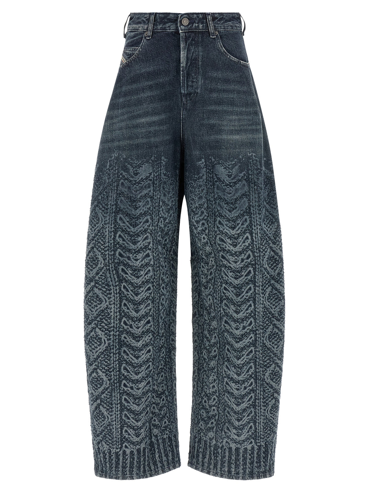 Diesel Blaue High-Waist Jeans aus Baumwolle