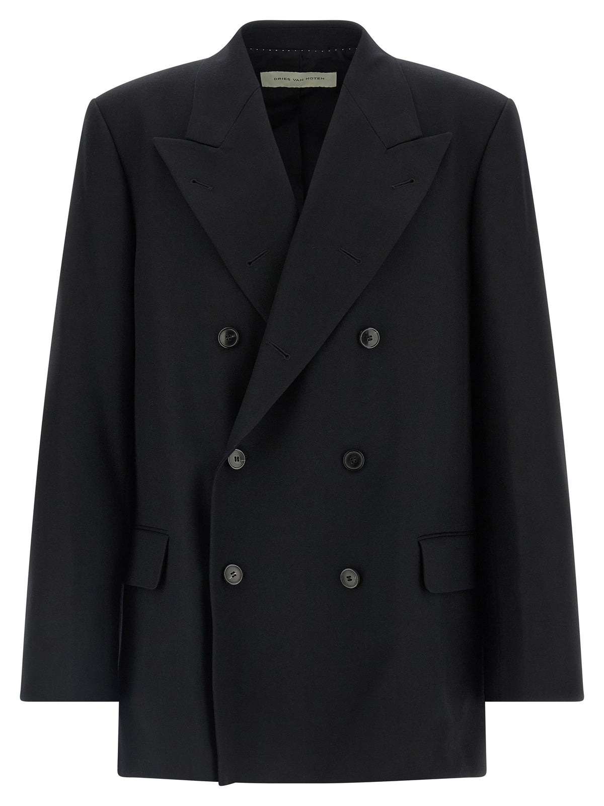 Dries Van Noten Schwarzer Wollblazer
