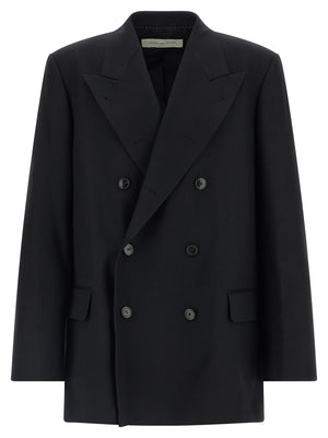 Dries Van Noten Schwarzer Wollblazer