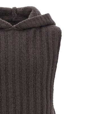 Rick Owens Grauer ärmelloser Kaschmirpullover