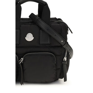 Moncler Schwarze Bos Taurus Kalbsleder Schultertasche