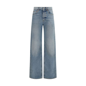 Saint Laurent Blaue High-Waist Jeans aus Baumwolle