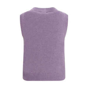 Ganni Grauer Strickpullover aus Alpaka Vicugna Pacos ohne Ärmel