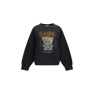 Ganni Grauer Baumwollpullover