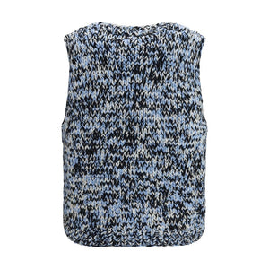 Ganni Ärmelloser Pullover aus Wolle Oves Aries in Multicolor