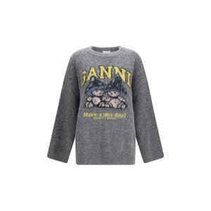 Ganni Graues Alpaka Vicugna Pacos Sweatshirt