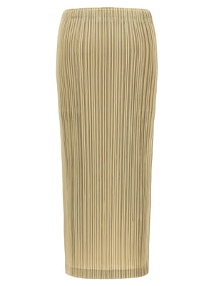 PLEATS PLEASE ISSEY MIYAKE Beiger Midirock aus Polyester