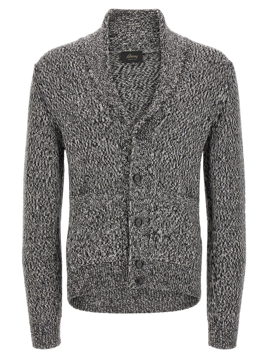 Brioni Zweifarbige Wollstrickjacke