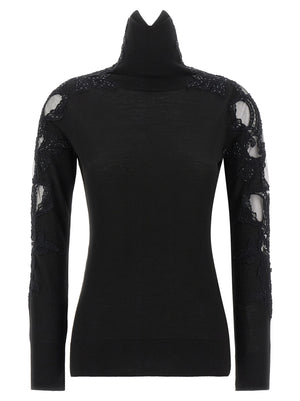 Ermanno Scervino Schwarzer Cardigan aus Schurwolle