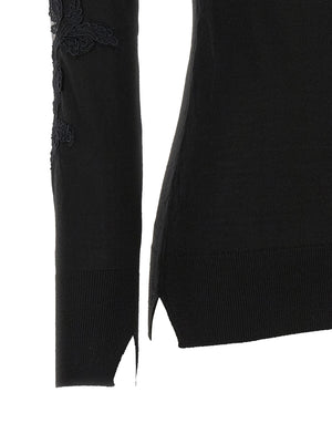 Ermanno Scervino Schwarzer Cardigan aus Schurwolle