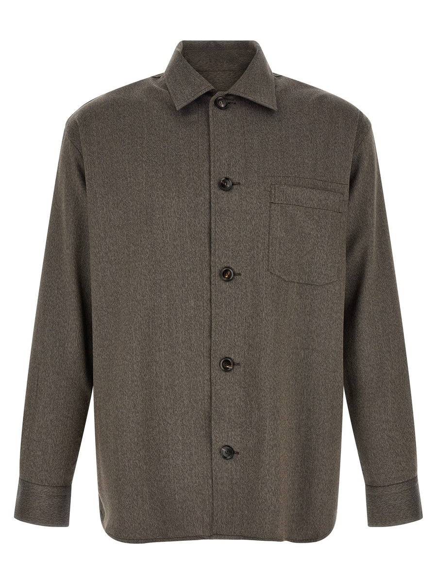 Brioni Braune Wollbluse