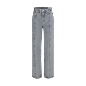 Ganni Graue Jeans aus Baumwolle im geraden Schnitt
