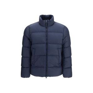 Woolrich Blaue Daunenjacke in voller Länge