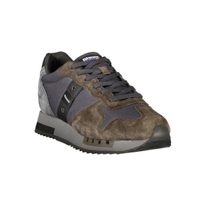 Blauer Graue Sportschuhe aus Polyester