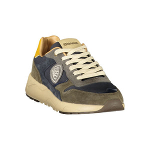 Blauer Grüner Polyester Sneaker