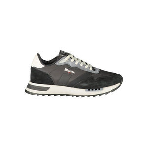 Blauer Schwarze Sneaker aus Polyester für sportliche Looks