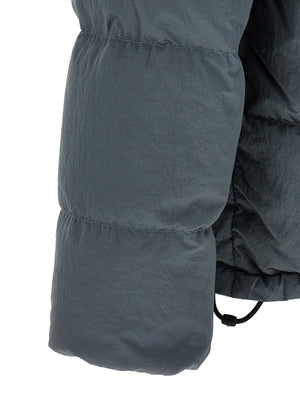 Stone Island Graue Polyamid-Jacke in voller Länge
