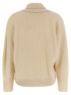 Brunello Cucinelli Beige Cashmere Cardigan