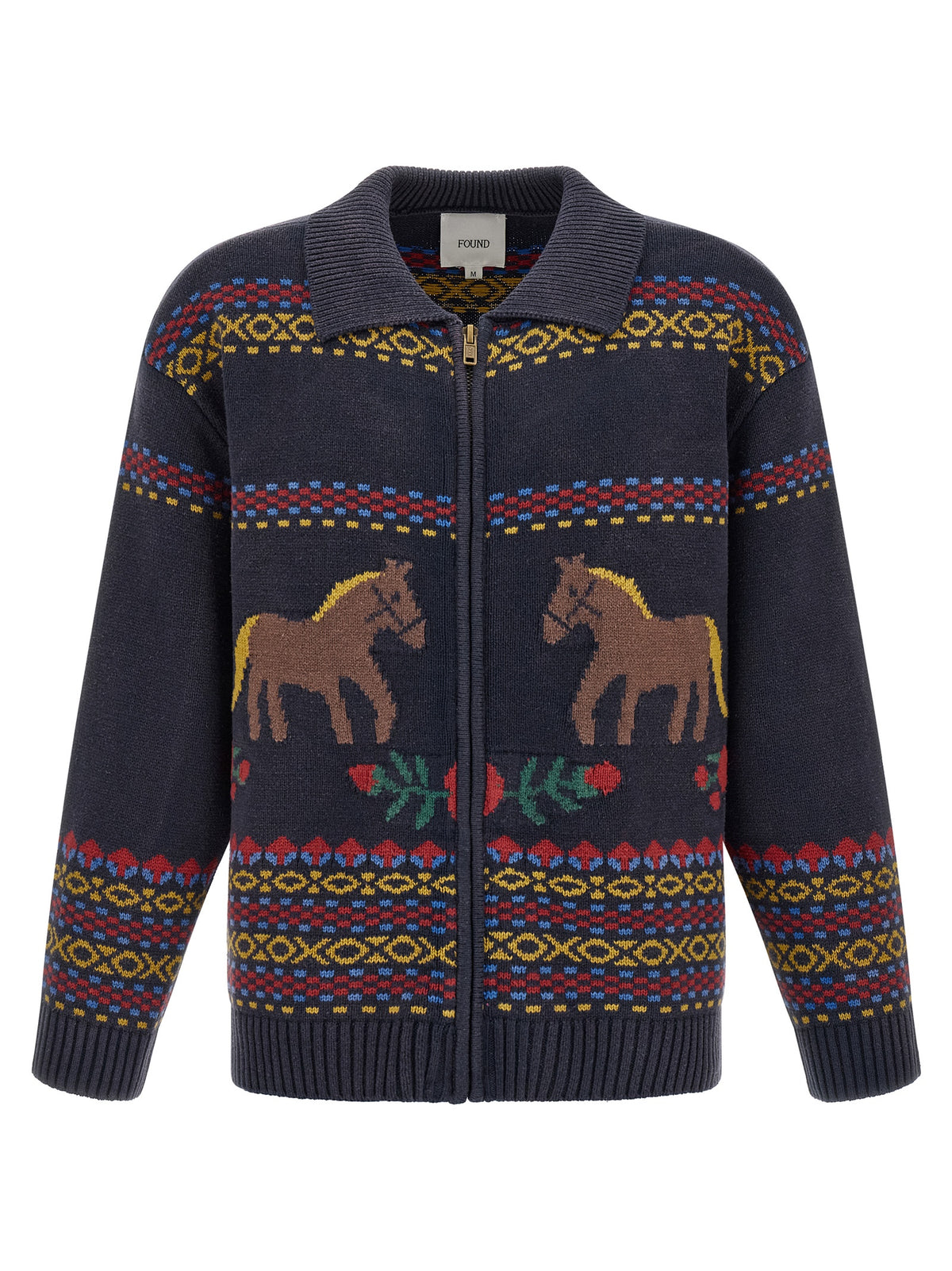 FOUND Blauer Baumwollcardigan