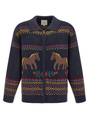 FOUND Blauer Baumwollcardigan