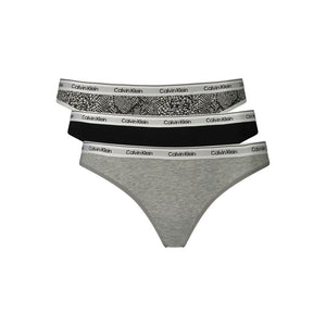 Grey Cotton Womens Thong