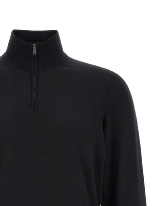 Hugo Boss Schwarzer Cardigan aus Schurwolle