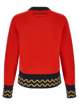 Marni Roter Wollcardigan