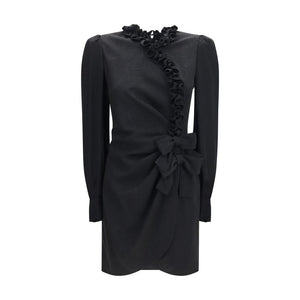 Alessandra Rich Schwarzes Seiden-Cocktailkleid
